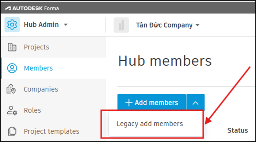 Hướng dẫn tạo và quản lý thành viên trong Autodesk Forma Hub Admin